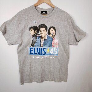 Graceland Women's Large Elvis Presley 45 Graceland 2022 T-Shirt NWOT‎